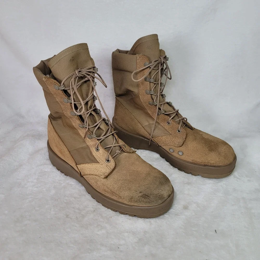 Hot Weather Army Combat Boots Coyote Brown Vibram Sole Mens 10 Military Tactical